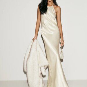 Reformation Petites Jeany Silk Dress Ivory - Size SP